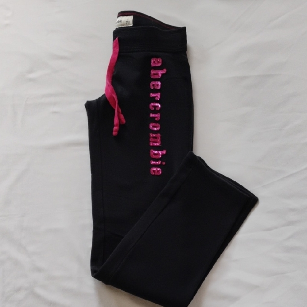 Abercrombie & Fitch Kids Joggers in Black with Pink Details